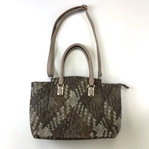 Taupe multi-tonal neutral NEW handbag double handle with long strap